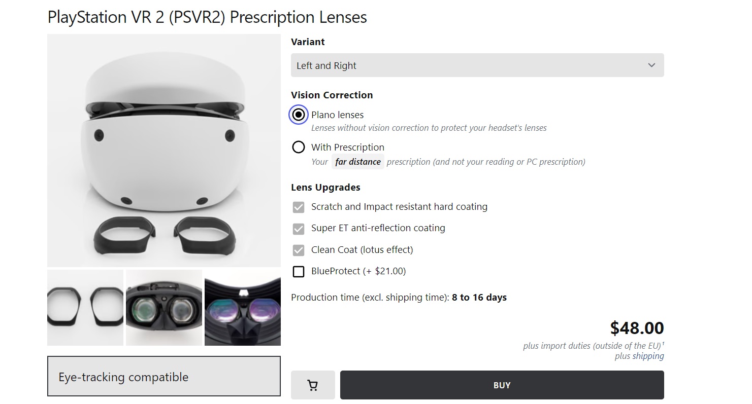 lentille prescription VR Optician plano lenses