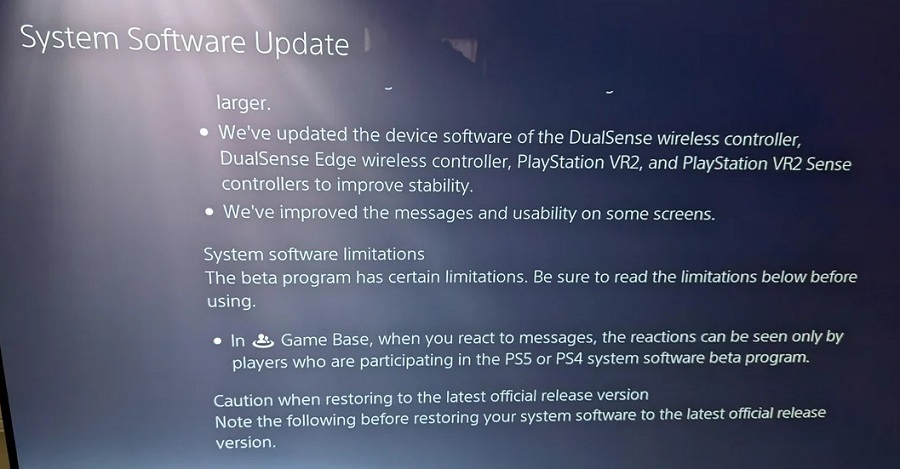 PSVR2 mise à jour PS5