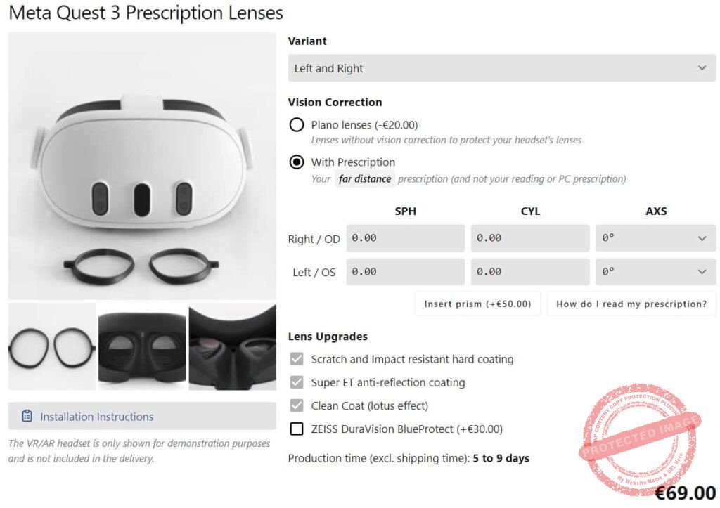 QUEST 3 : Lentilles de prescription VR Optician [TEST]